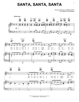 page one of Santa, Santa, Santa (Piano, Vocal & Guitar Chords (Right-Hand Melody))