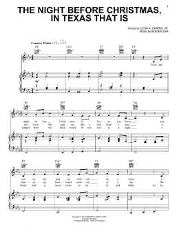 page one of The Night Before Christmas, In Texas That Is (Piano, Vocal & Guitar Chords (Right-Hand Melody))