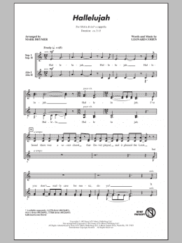 page one of Hallelujah (SSA Choir)