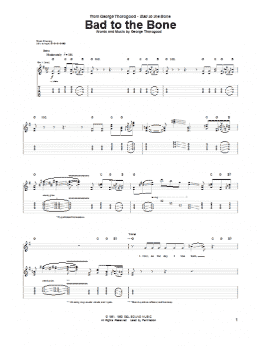 page one of Bad To The Bone (Guitar Tab)