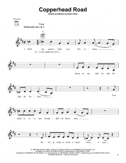 page one of Copperhead Road (Ukulele)