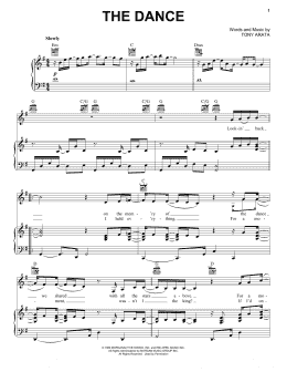 page one of The Dance (Piano, Vocal & Guitar Chords (Right-Hand Melody))