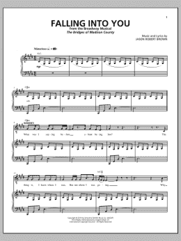 page one of Falling Into You (from The Bridges of Madison County) (Piano & Vocal)