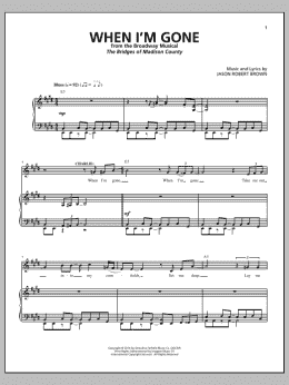 page one of When I'm Gone (from The Bridges of Madison County) (Piano & Vocal)
