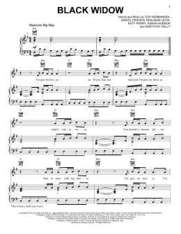 page one of Black Widow (Piano, Vocal & Guitar Chords (Right-Hand Melody))