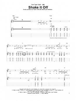page one of Shake It Off (Guitar Tab)