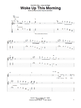 page one of Woke Up This Morning (Guitar Tab)