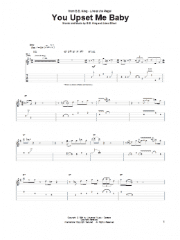 page one of You Upset Me Baby (Guitar Tab)
