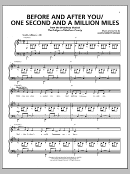 page one of Before And After You / One Second And A Million Miles (from The Bridges of Madison County) (Piano & Vocal)