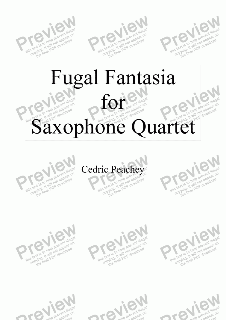 page one of Fugal Fantasia
