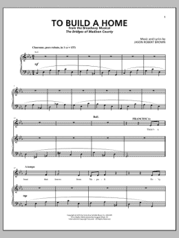 page one of To Build A Home (from The Bridges of Madison County) (Piano & Vocal)