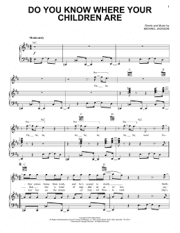 page one of Do You Know Where Your Children Are (Piano, Vocal & Guitar Chords (Right-Hand Melody))