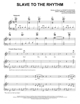 page one of Slave To The Rhythm (Piano, Vocal & Guitar Chords (Right-Hand Melody))