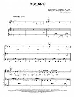 page one of Xscape (Piano, Vocal & Guitar Chords (Right-Hand Melody))