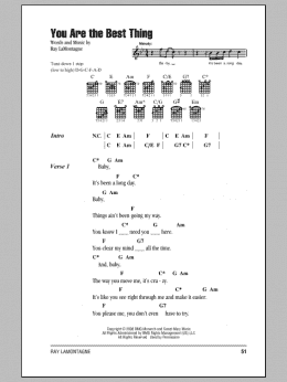 page one of You Are The Best Thing (Guitar Chords/Lyrics)