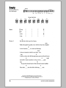 page one of Empty (Guitar Chords/Lyrics)