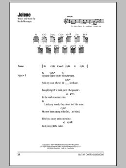 page one of Jolene (Guitar Chords/Lyrics)