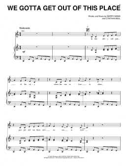 page one of We Gotta Get Out Of This Place (Piano, Vocal & Guitar Chords (Right-Hand Melody))