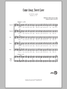 page one of Come Away, Sweet Love (SATB Choir)