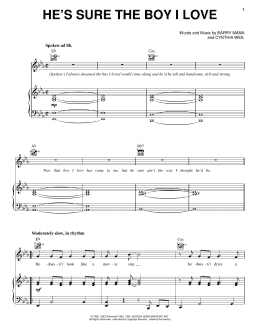page one of He's Sure The Boy I Love (Piano, Vocal & Guitar Chords (Right-Hand Melody))