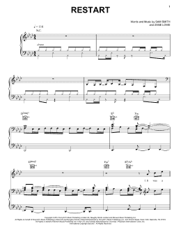 page one of Restart (Piano, Vocal & Guitar Chords (Right-Hand Melody))