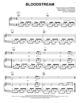 page one of Bloodstream (Piano, Vocal & Guitar Chords (Right-Hand Melody))