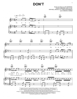 page one of Don't (Piano, Vocal & Guitar Chords (Right-Hand Melody))