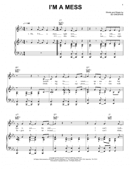 page one of I'm A Mess (Piano, Vocal & Guitar Chords (Right-Hand Melody))