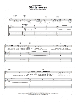 page one of Shirtsleeves (Guitar Tab)