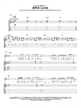 page one of Afire Love (Guitar Tab)