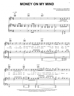 page one of Money On My Mind (Piano, Vocal & Guitar Chords (Right-Hand Melody))