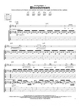 page one of Bloodstream (Guitar Tab)