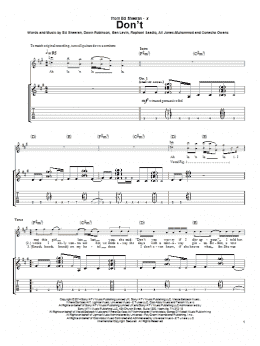 page one of Don't (Guitar Tab)