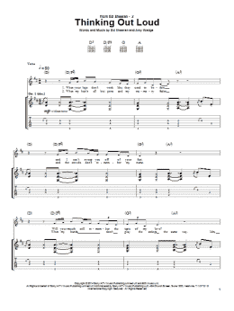 page one of Thinking Out Loud (Guitar Tab)