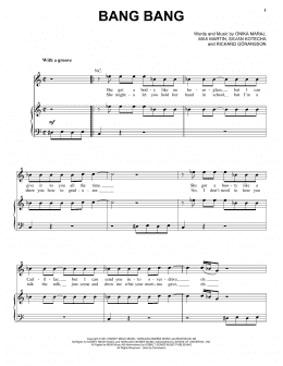 page one of Bang Bang (Piano, Vocal & Guitar Chords (Right-Hand Melody))