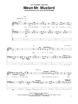page one of Mean Mr. Mustard (Bass Guitar Tab)