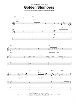 page one of Golden Slumbers (Bass Guitar Tab)