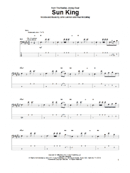 page one of Sun King (Bass Guitar Tab)