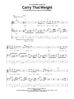 page one of Carry That Weight (Bass Guitar Tab)