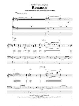 page one of Because (Bass Guitar Tab)