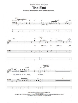 page one of The End (Bass Guitar Tab)