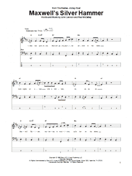 page one of Maxwell's Silver Hammer (Bass Guitar Tab)