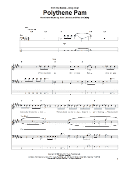 page one of Polythene Pam (Bass Guitar Tab)