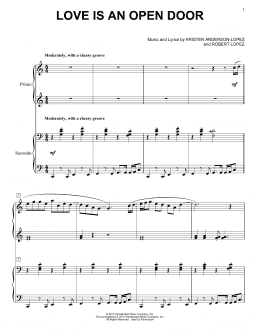 page one of Love Is An Open Door (from Frozen) (Piano Duet)