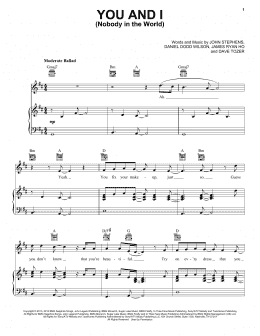 page one of You And I (Nobody In The World) (Piano, Vocal & Guitar Chords (Right-Hand Melody))