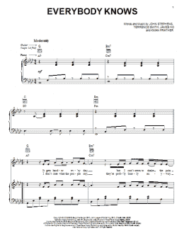 page one of Everybody Knows (Piano, Vocal & Guitar Chords (Right-Hand Melody))