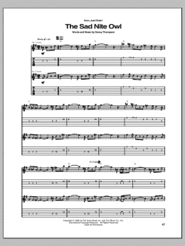 page one of The Sad Nite Owl (Guitar Tab)