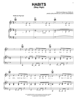 page one of Habits (Stay High) (Piano, Vocal & Guitar Chords (Right-Hand Melody))
