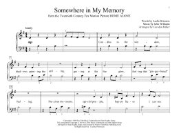 page one of Somewhere In My Memory (arr. Carolyn Miller) (Educational Piano)