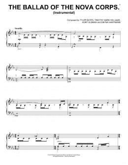 page one of The Ballad Of The Nova Corps. (Instrumental) (Piano, Vocal & Guitar Chords (Right-Hand Melody))